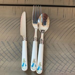 Pottery Barn Peter Rabbit Utensil set (1 knife, 1 fork and 1 spoon)